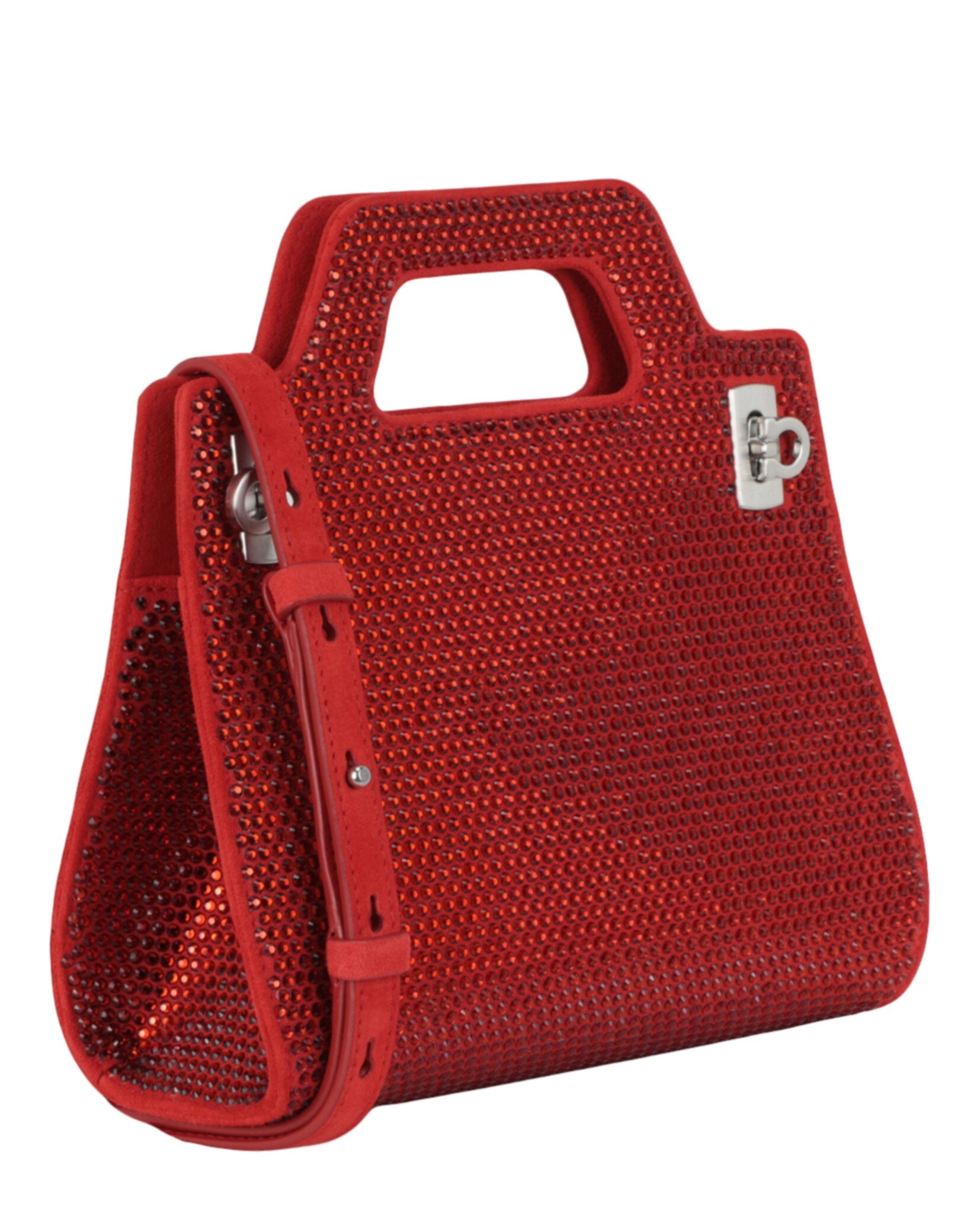 Ferragamo Womens Wanda Mini Stain And Strass Top-Handle Bag