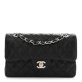 Caviar Quilted Small Double Flap Black