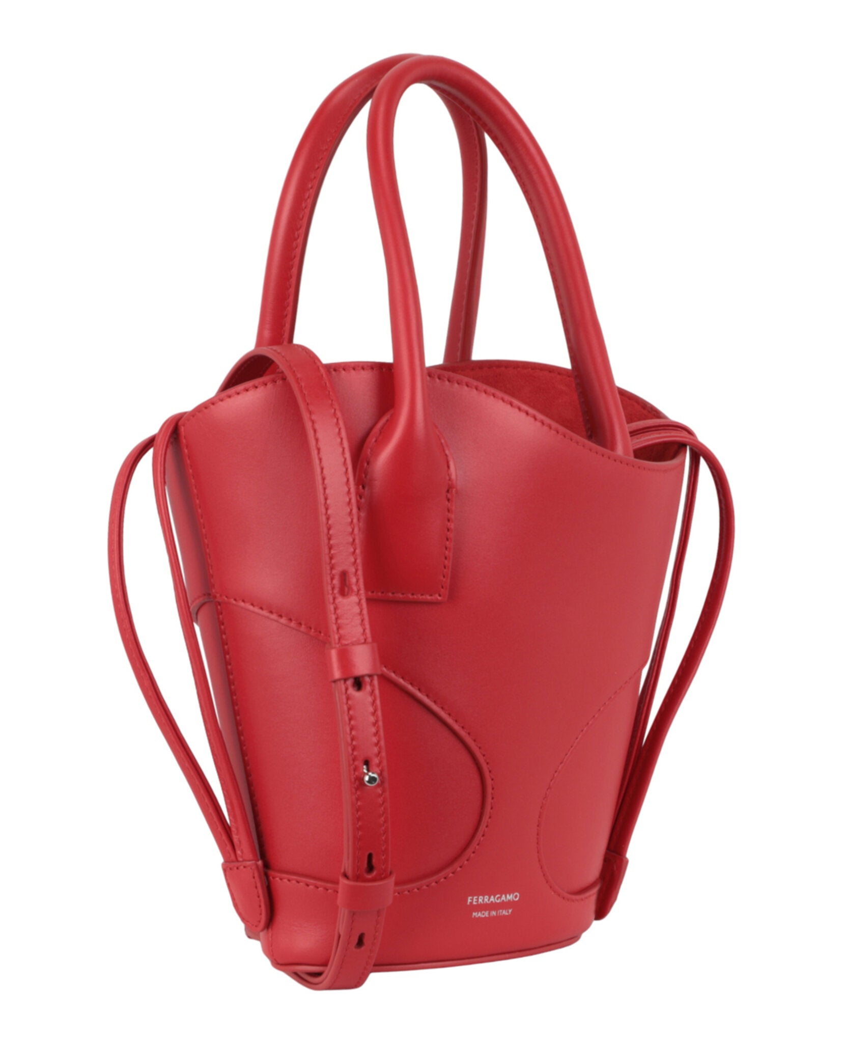 Ferragamo Womens Cut-Out Leather Mini Tote Bag