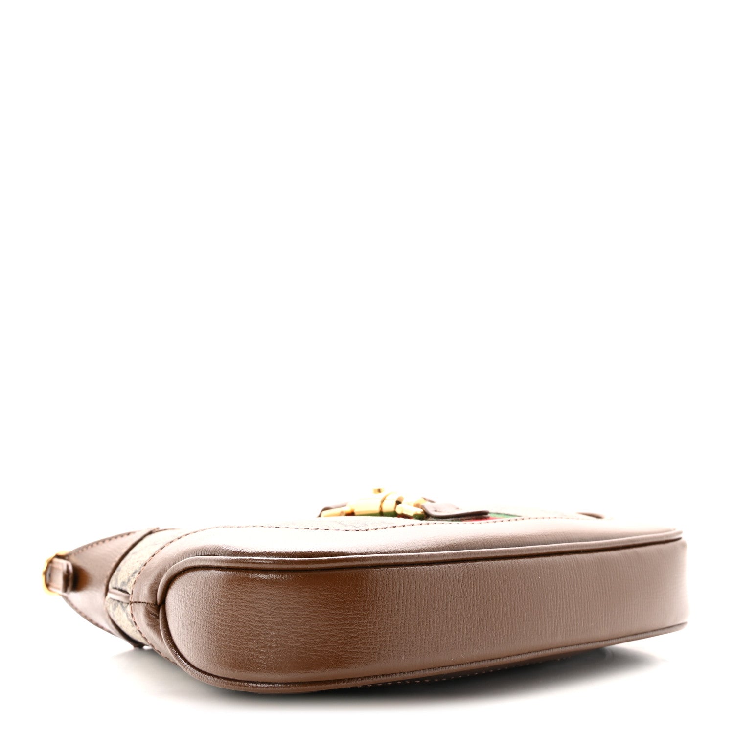 GG Supreme Monogram Azalea Calfskin Web Mini Jackie 1961 Hobo Beige Ebony Brown Sugar