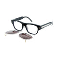 Dior Eyeglasses Square Full Rim, Shiny Black Frame and Clear with Magnetic Clip-On Brown Lens CDDIAMONDOS10F10BB
