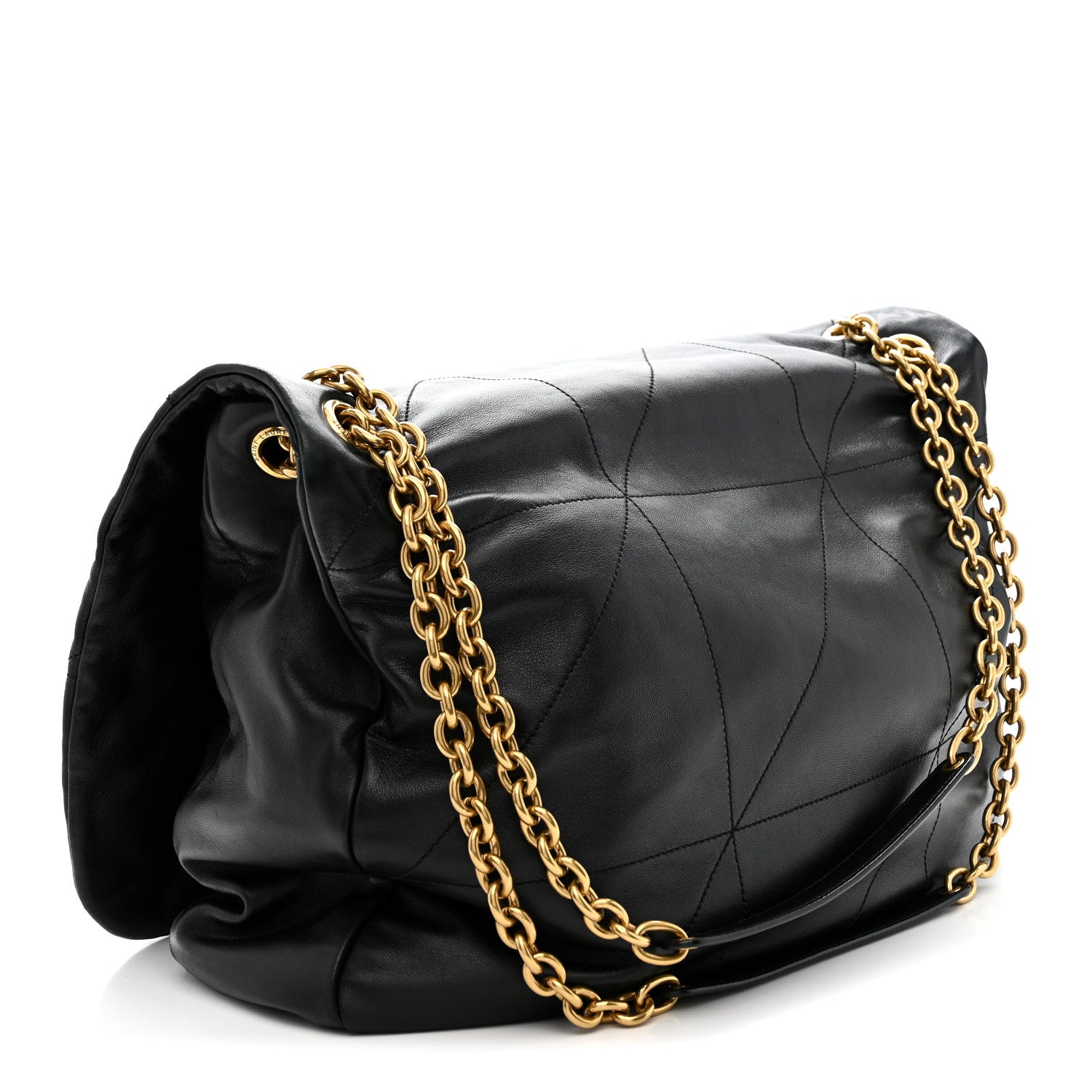 Lambskin Matelasse Monogram Large Jamie 4.3 Black