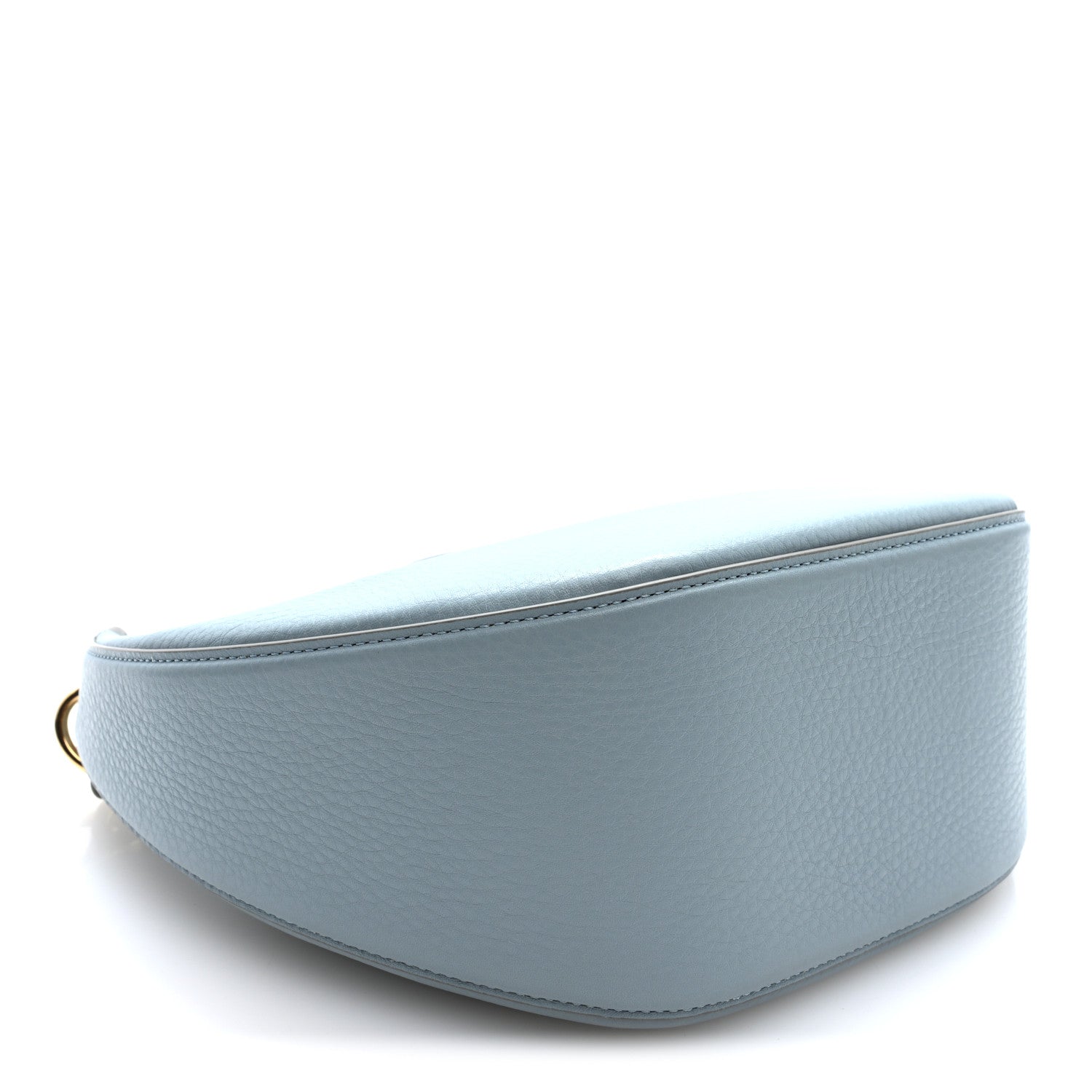 Grainy Calfskin Small Vlogo Moon Hobo Bag Blue