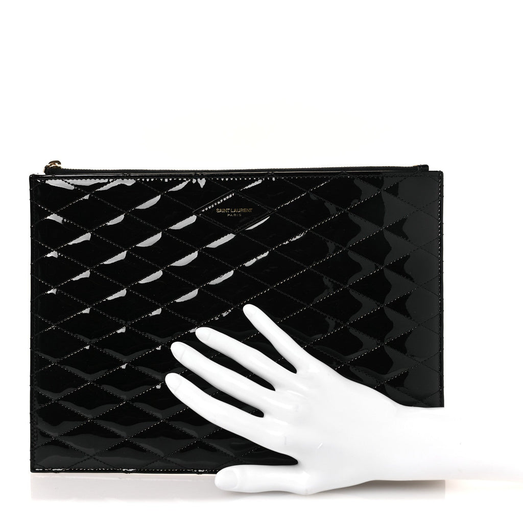 Patent Quilted iPad Case Black