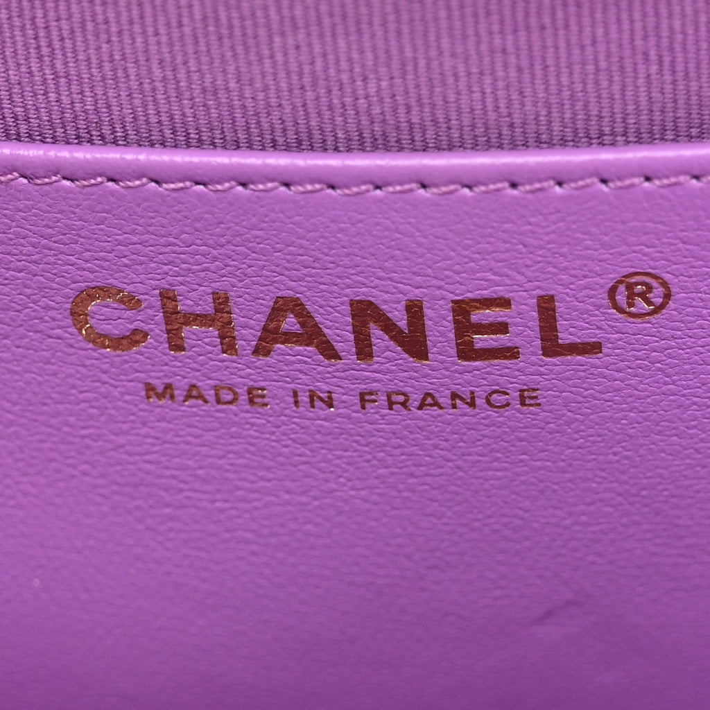 Lambskin Quilted CC In Love Heart Bag Purple