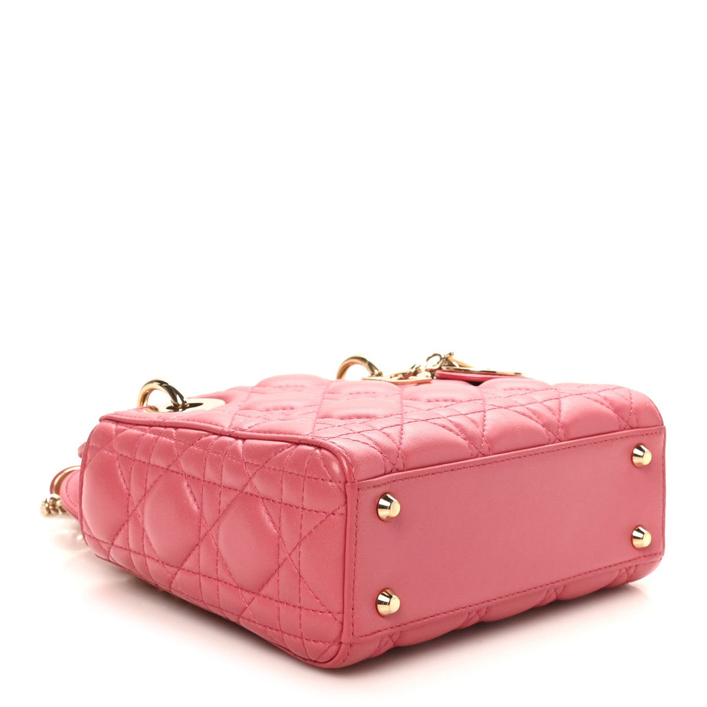 Lambskin Cannage Mini Lady Dior Pink Pink