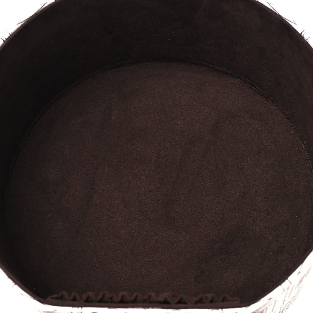 X FORNASETTI Calfskin Architettura Petite Boite Chapeau White Black