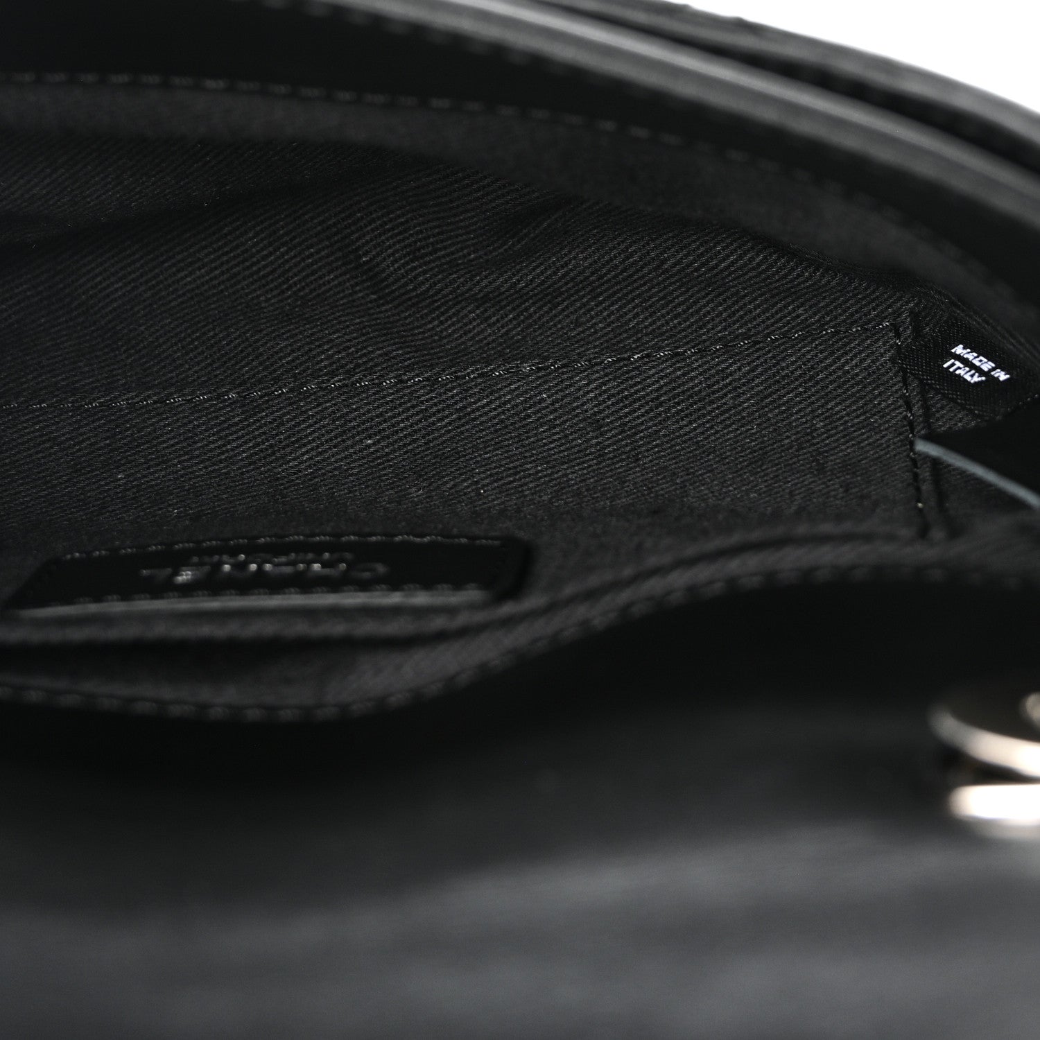 Calfskin Quilted CC Uniform Flap Belt Bag Black
