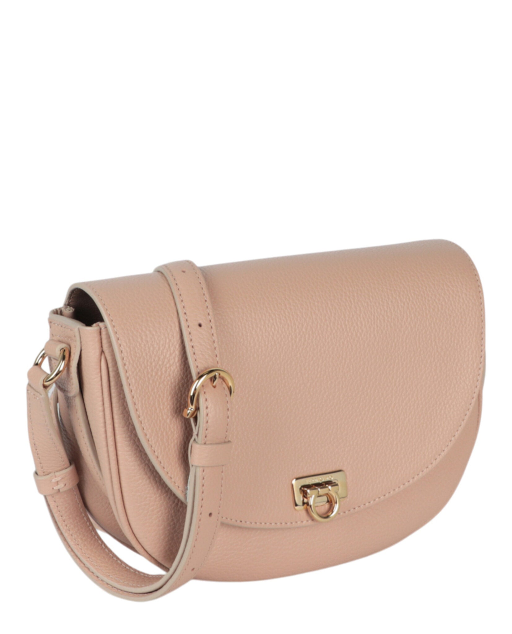 Ferragamo Womens Gancini Buckle Crossbody Bag