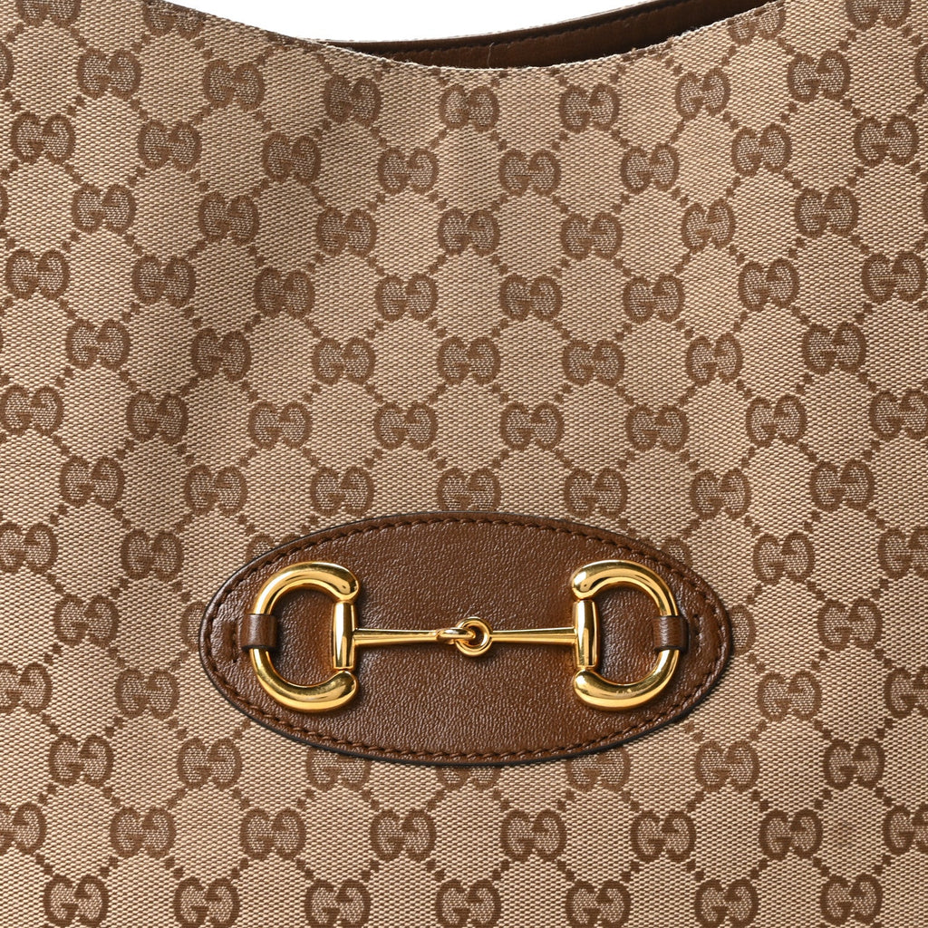 Monogram New Sakai Calfskin Lux Horsebit 1955 Tote Bag Beige Ebony Brown Sugar