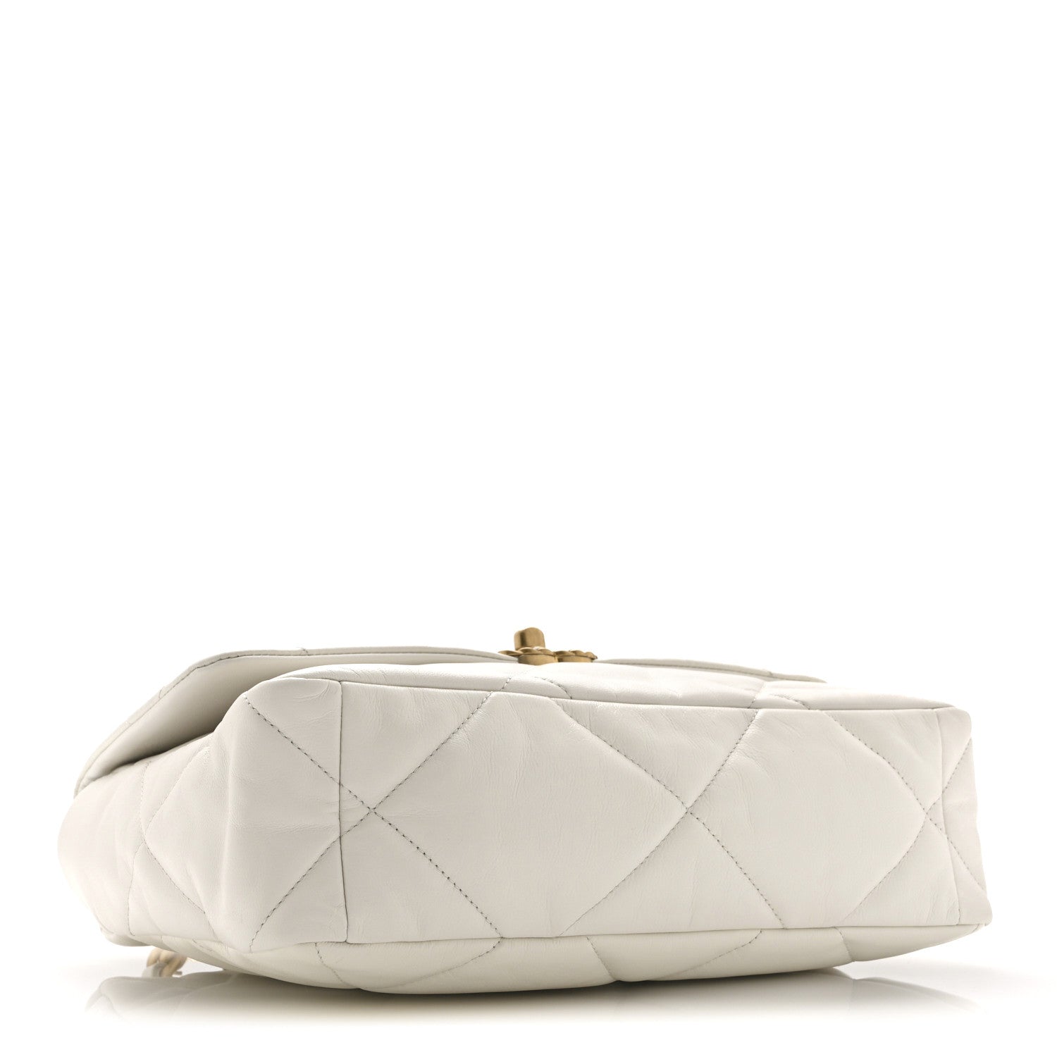 Goatskin Quilted Large Chanel 19 Flap White