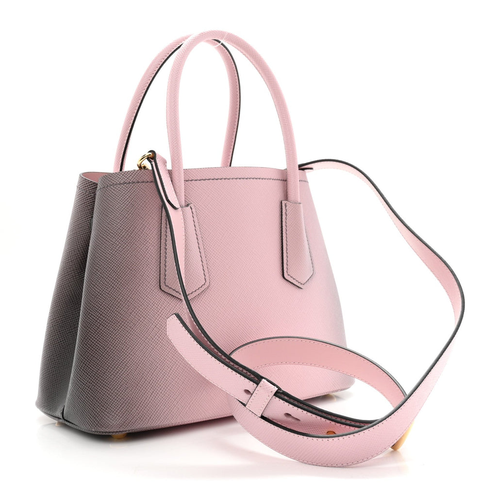 Saffiano Cuir Mini Double Bag Alabastro