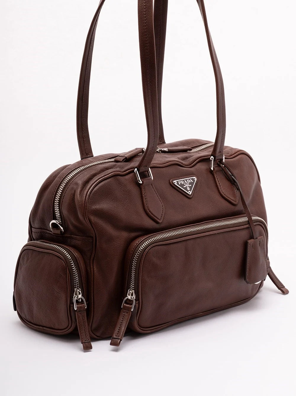 Prada Women Large Washed Leather Bag