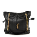 Lambskin Small Jamie Shopping Tote Black