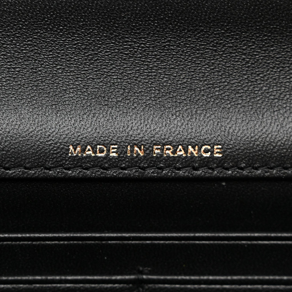 Lizard Calfskin Embossed Clutch With Chain Black