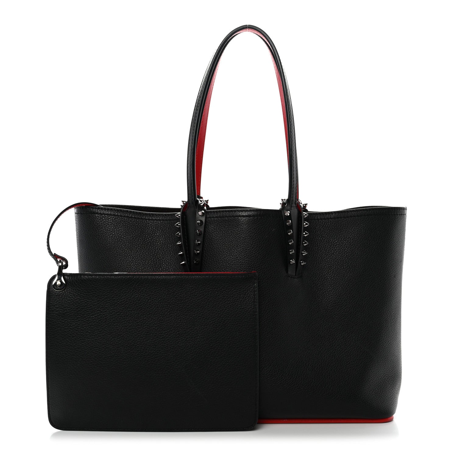 Calfskin Spikes East West Cabata Tote Black