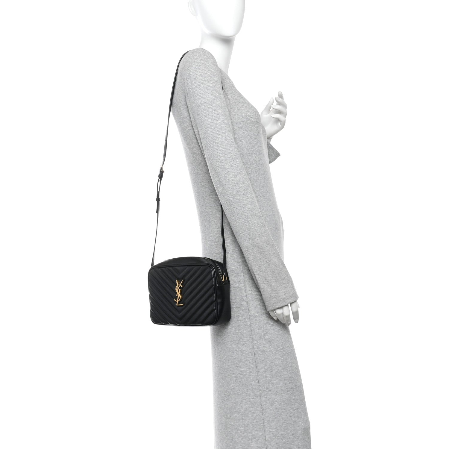 Calfskin Matelasse Monogram Lou Camera Bag Black