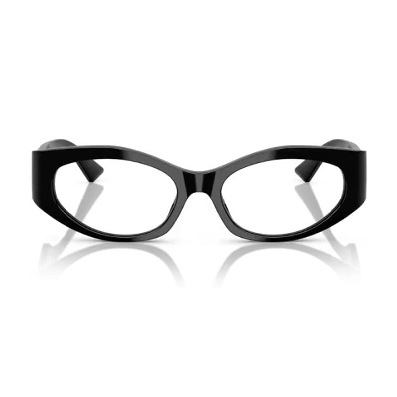 Versace Eyeglasses Oval Full Rim, Black Frame and Clear Demo Lenses Lens VE3369FGB1
