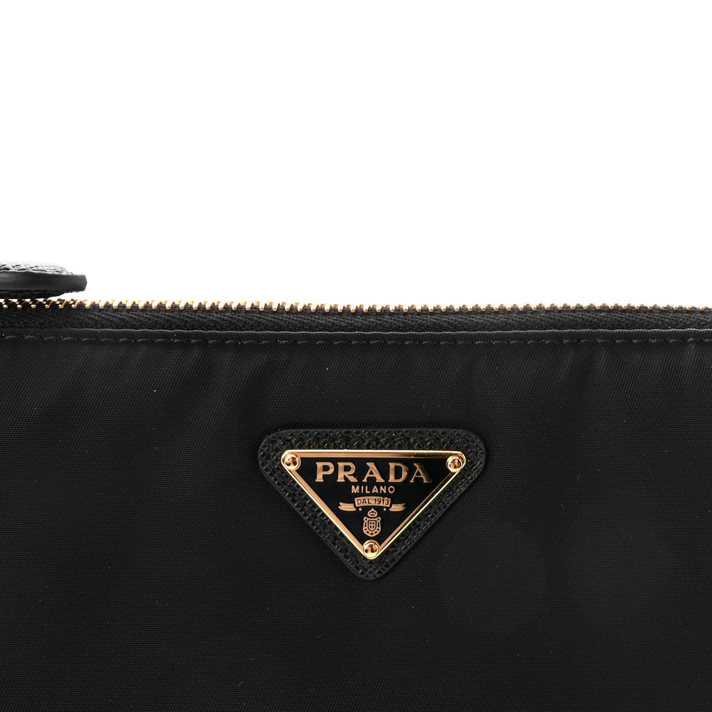 Re-Nylon Saffiano Raso Shoulder Bag Black