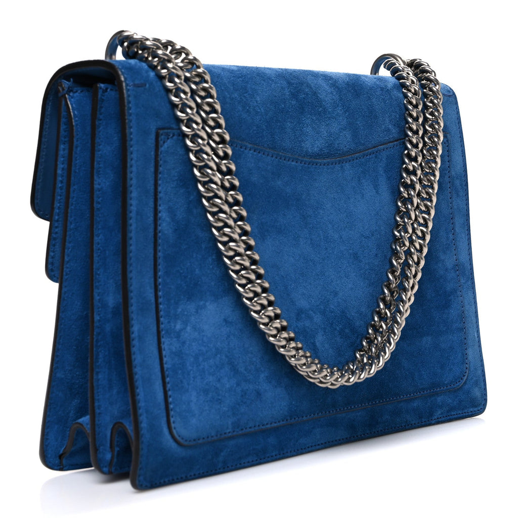 Suede Medium Dionysus Shoulder Bag Blue