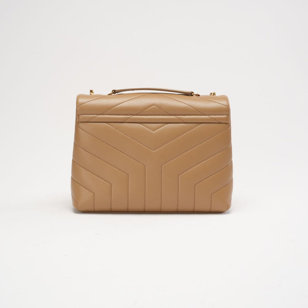 Saint Laurent Small Loulou Chain Satchel Dark Beige 2022