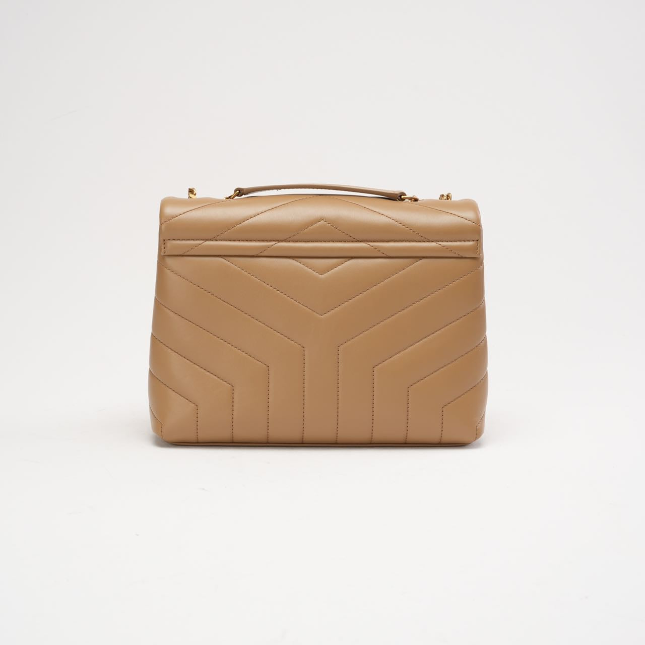 Saint Laurent Small Loulou Chain Satchel Dark Beige 2022