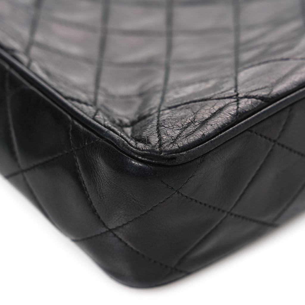 Lambskin Quilted CC Tassel Camera Case Black