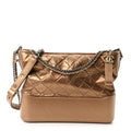 Metallic Lambskin Calfskin Quilted Medium Gabrielle Hobo Gold