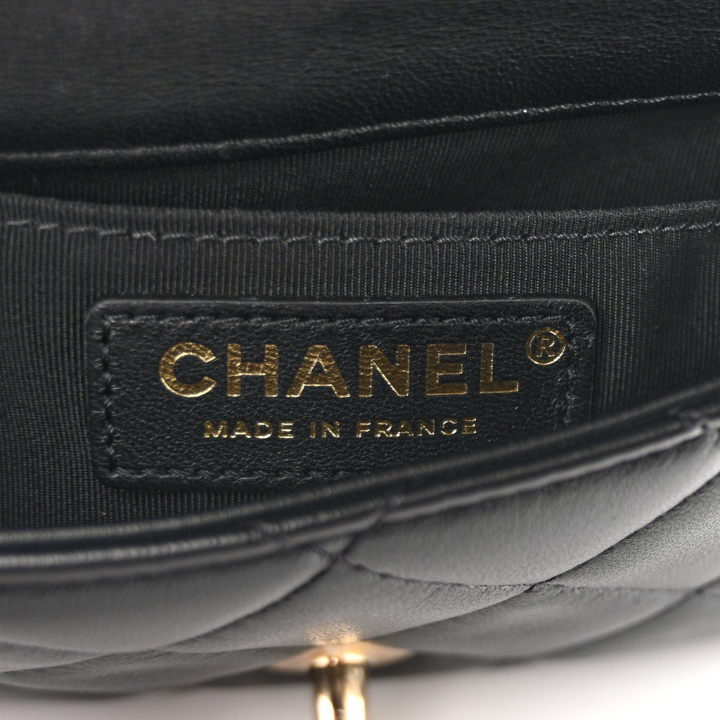 Lambskin Quilted Mini My Precious Waist Bag Black