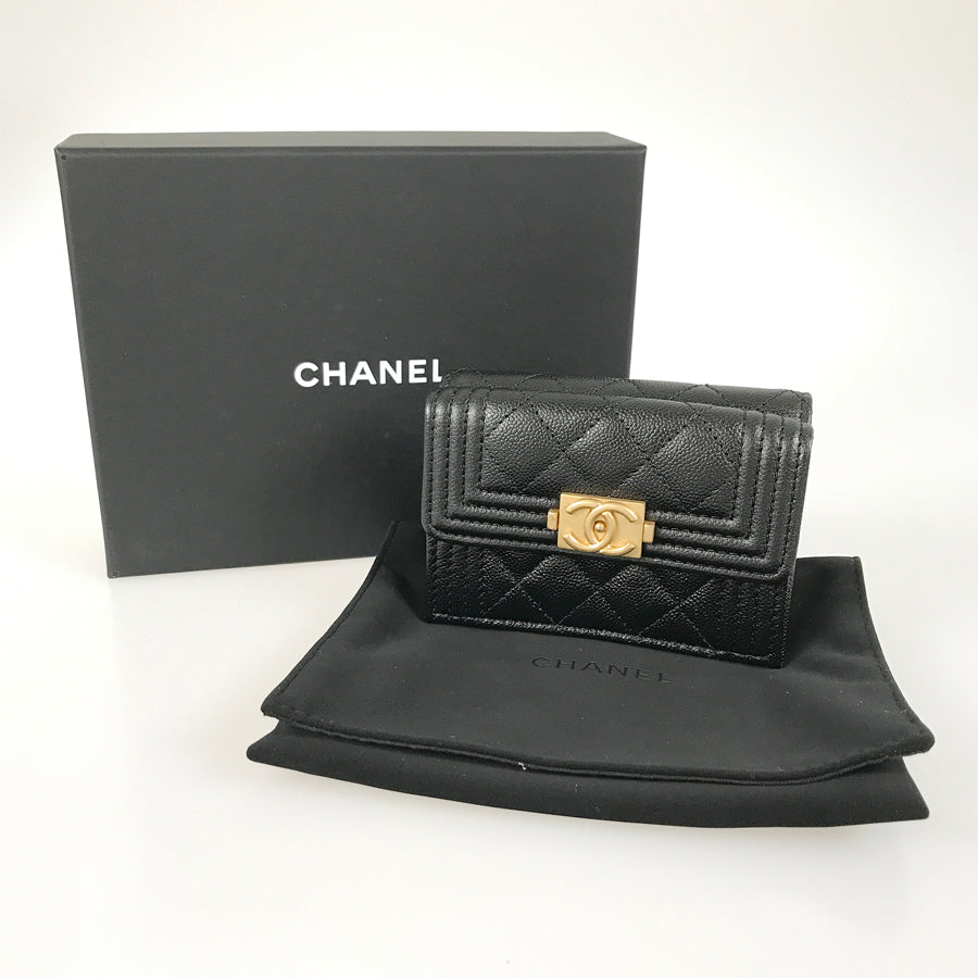 CHANEL Boy Chanel Compact wallet Trifold wallet