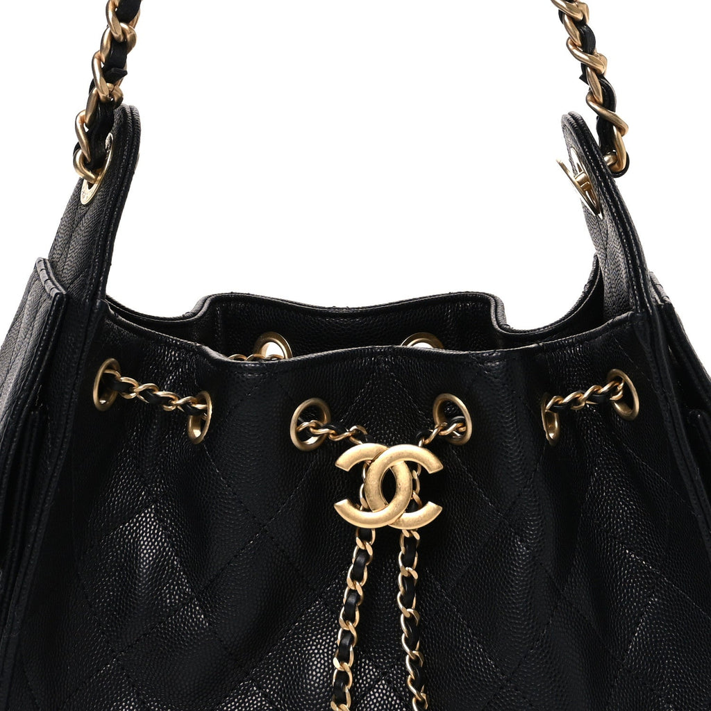 Caviar Quilted Mini Chanel 25 Handbag Black