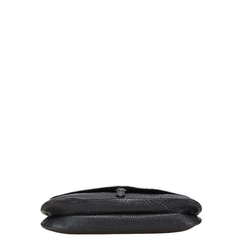 Prada Triangle Logo Plate Leather Shoulder Bag