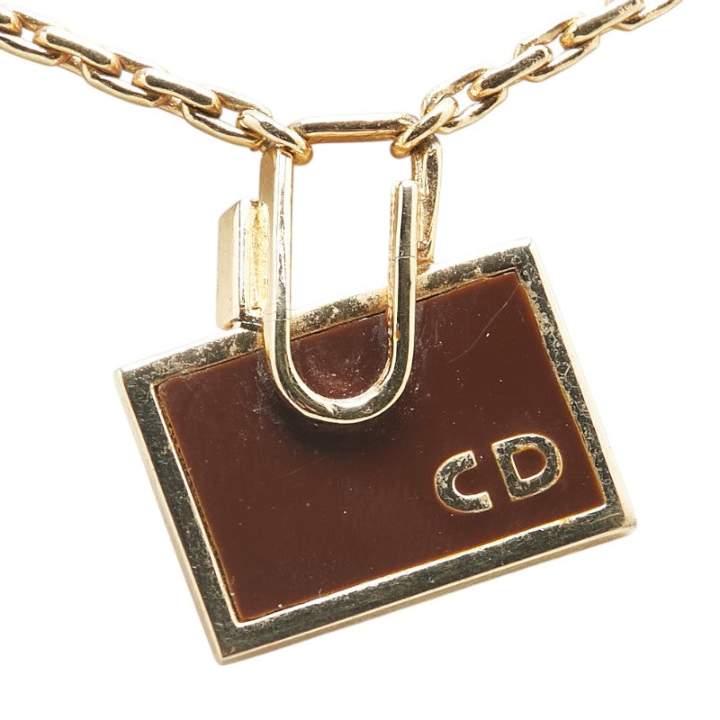 Dior Logo Plate Necklace