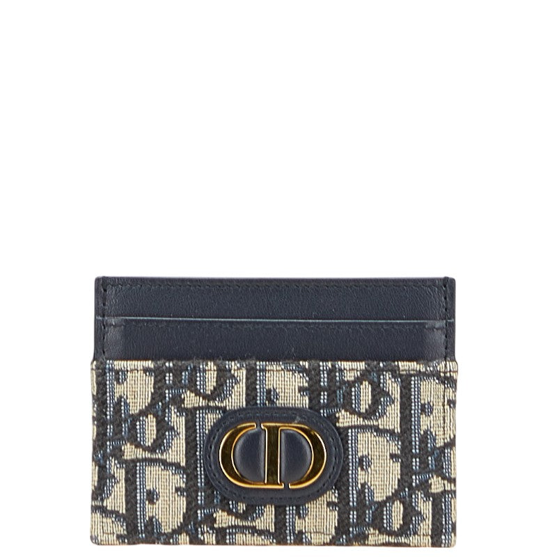 Dior 30 Montaigne Freesia Oblique Jacquard Cotton Canvas Lambskin Card Holder