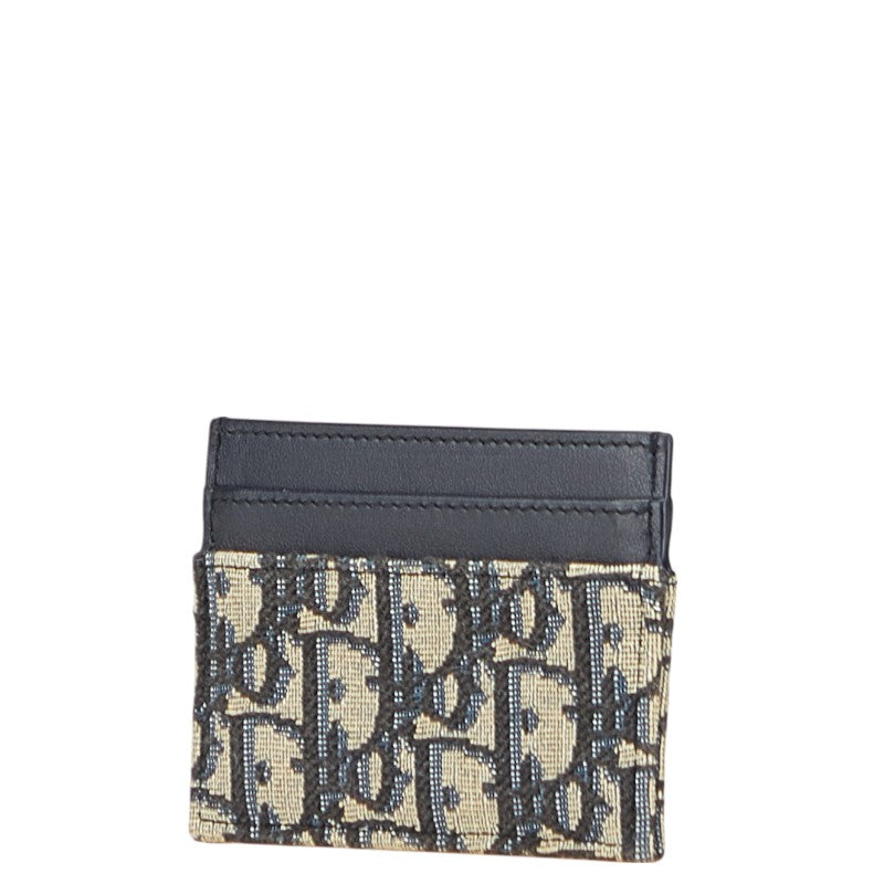 Dior 30 Montaigne Freesia Oblique Jacquard Cotton Canvas Lambskin Card Holder
