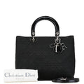 Dior Lady Dior Cannage Cotton Leather 2way Bag