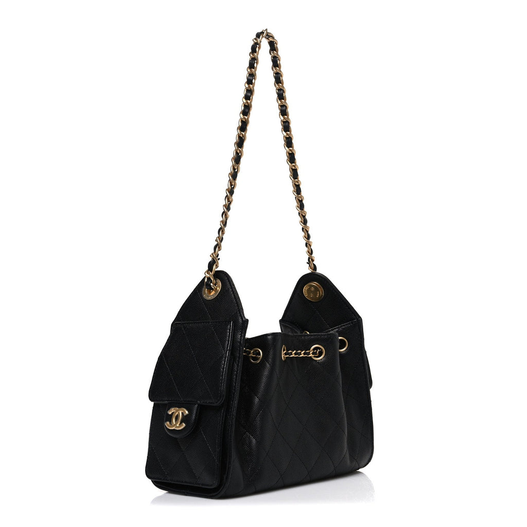 Caviar Quilted Mini Chanel 25 Handbag Black