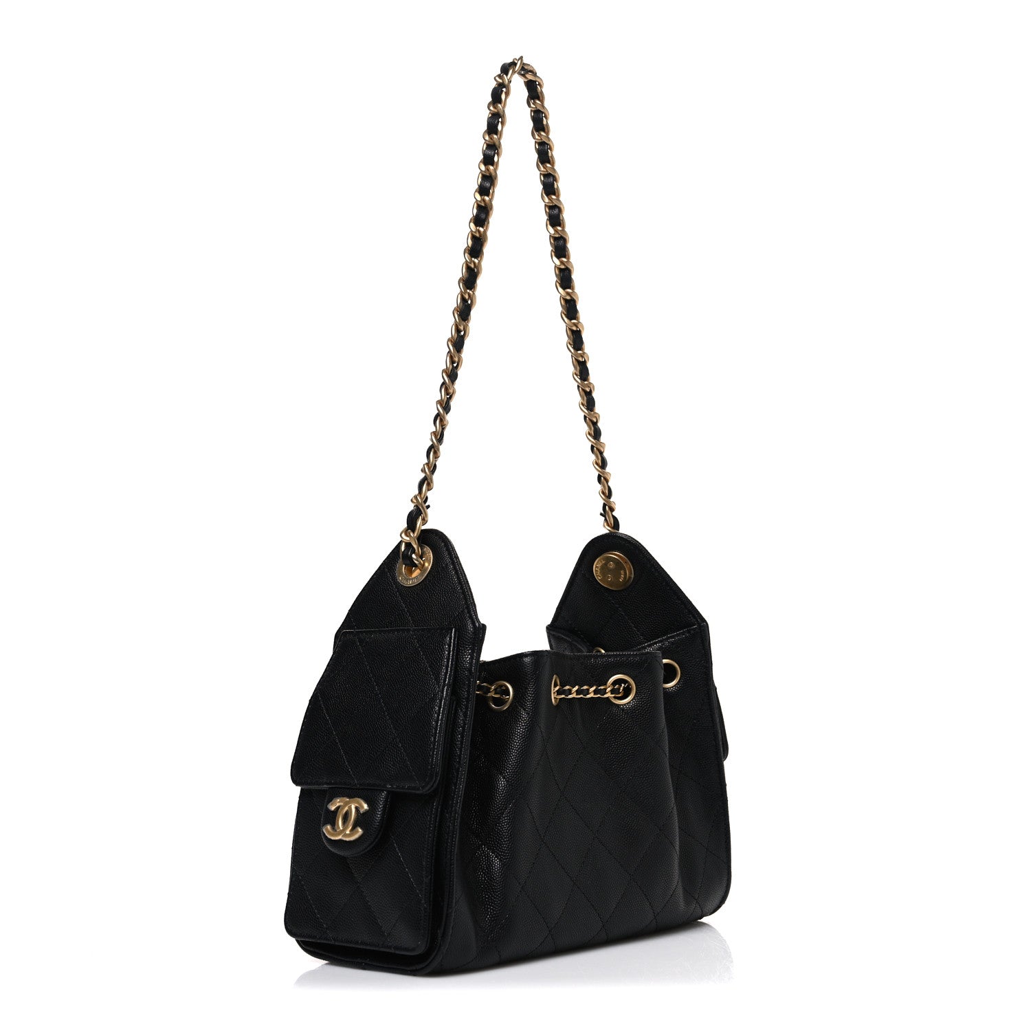 Caviar Quilted Mini Chanel 25 Handbag Black Black