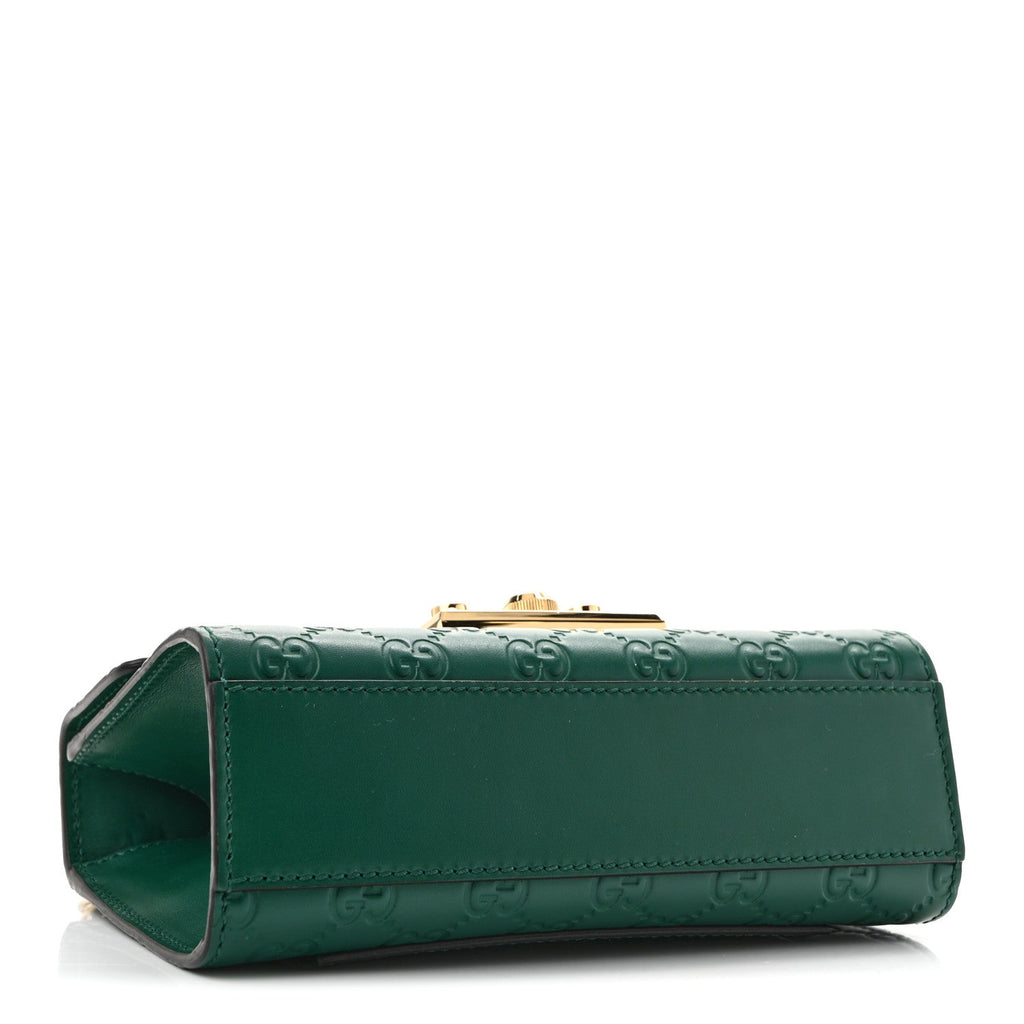 Guccissima Small Padlock Shoulder Bag Emerald