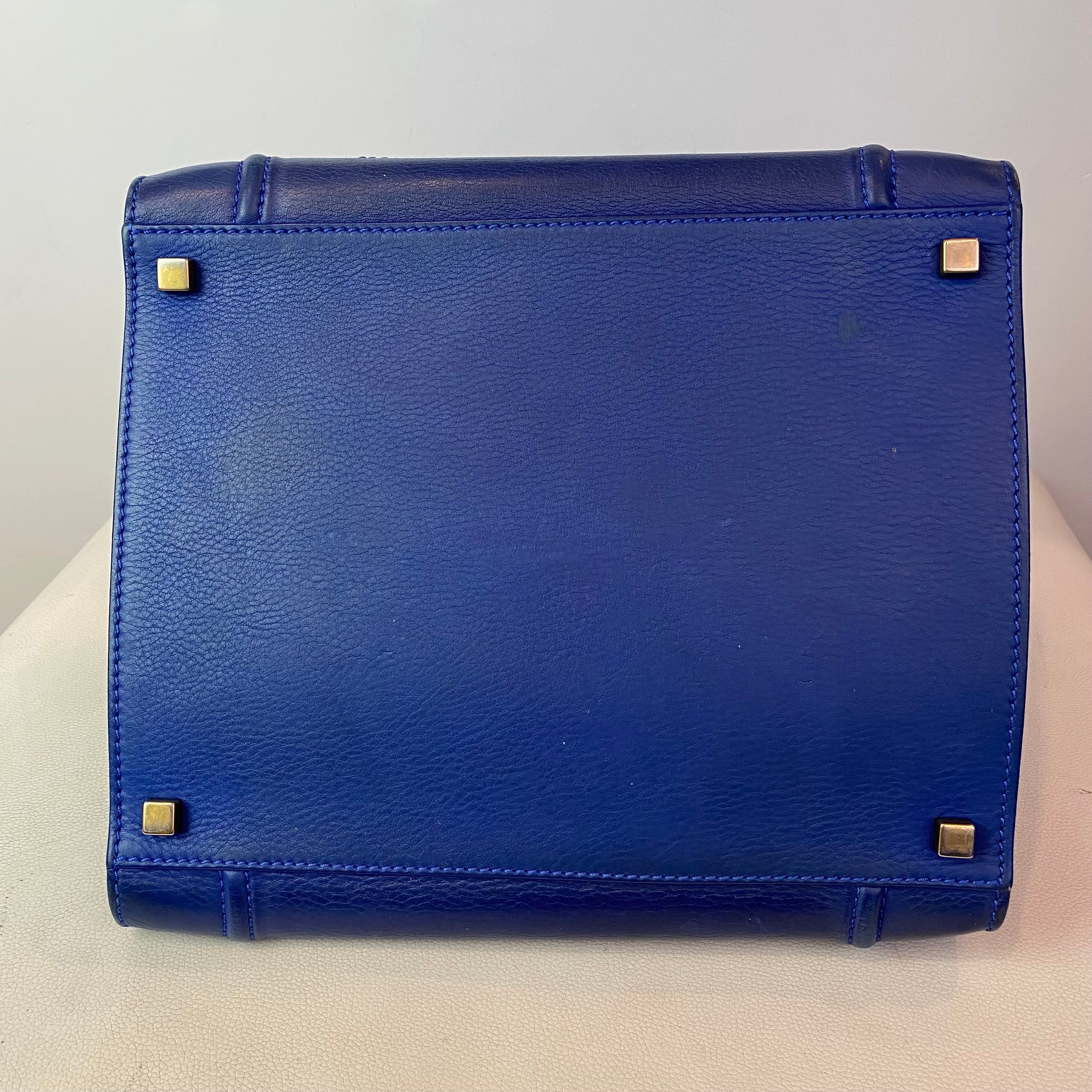 CELINE Phantom Leather Tote Shoulder Bag Blue