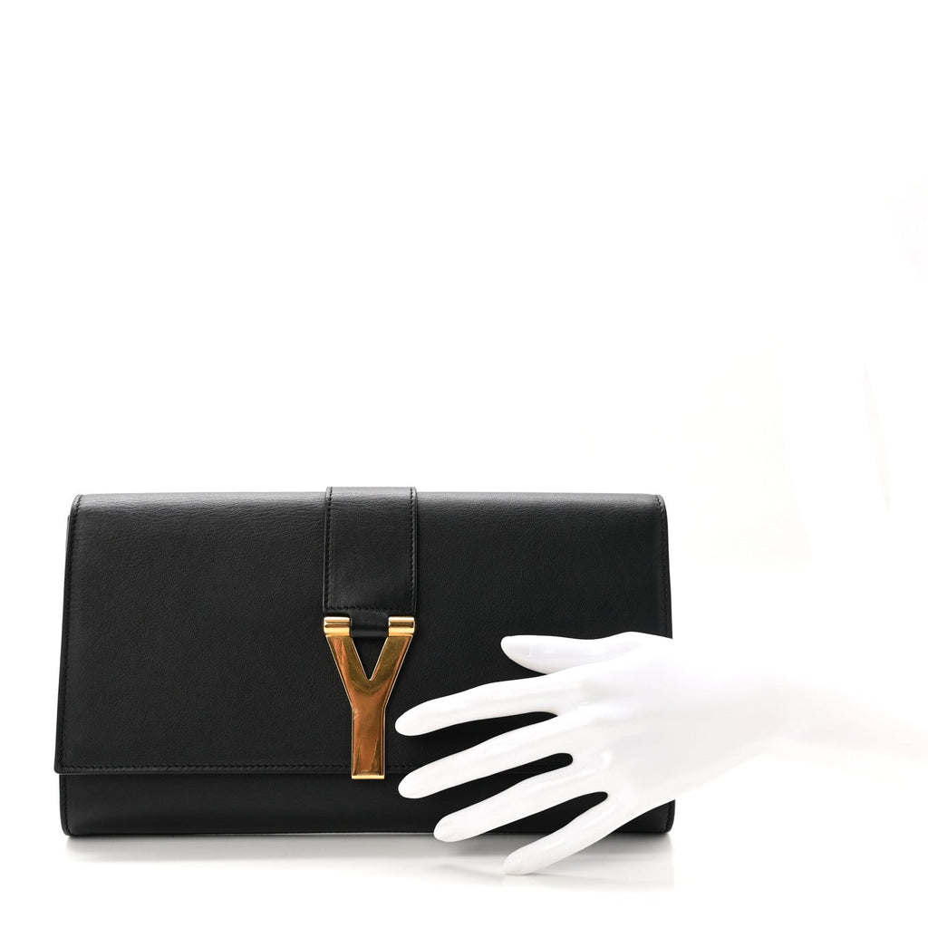 Calfskin Classic Y Ligne Clutch Black