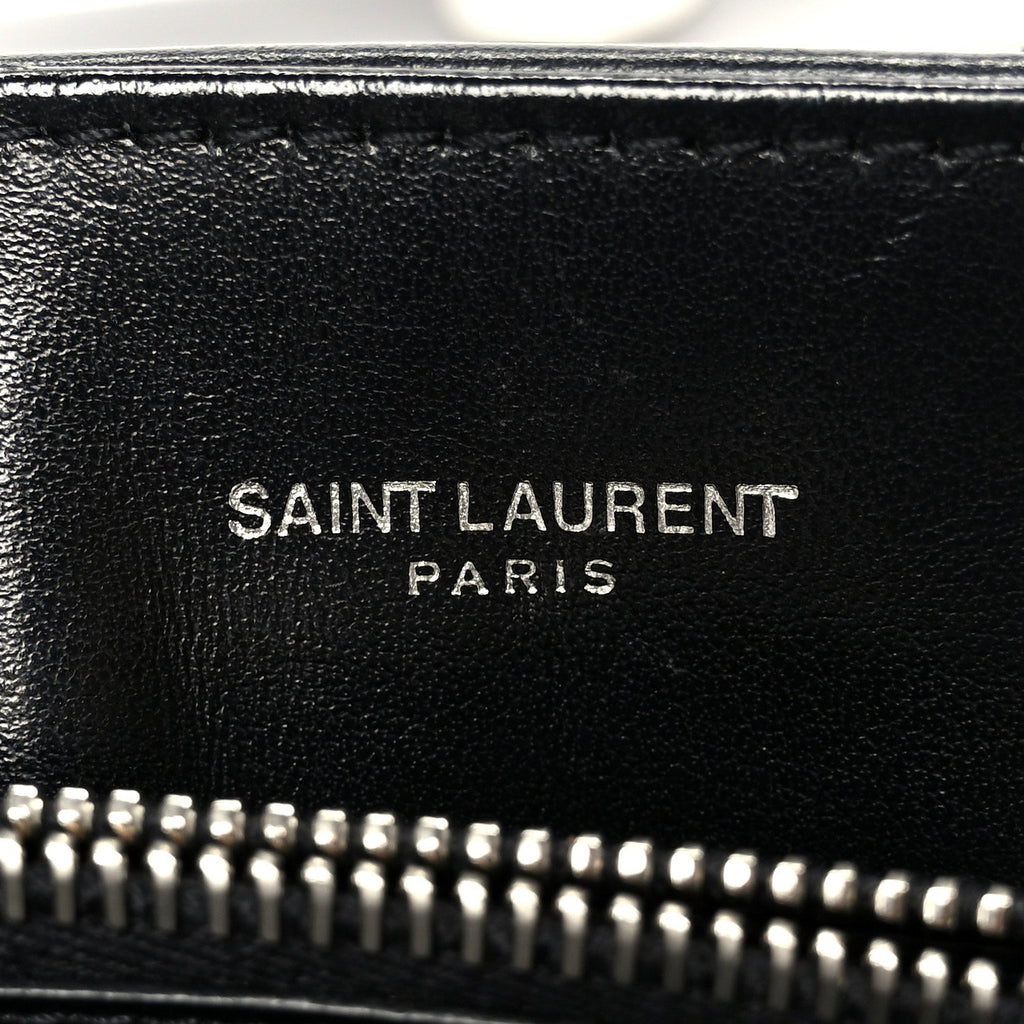 Calfskin Y Quilted Monogram Medium Loulou Chain Satchel Black