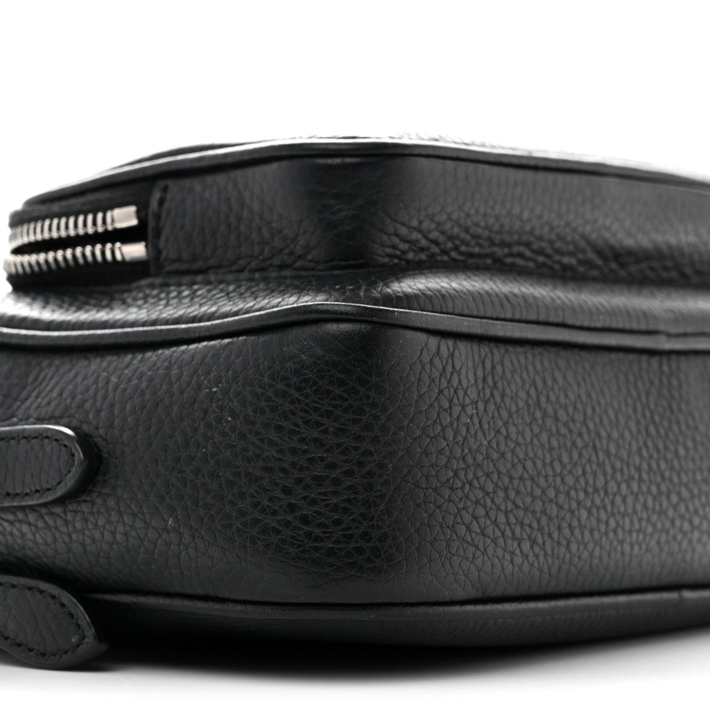 Grained Calfskin Small Camera Bag Black
