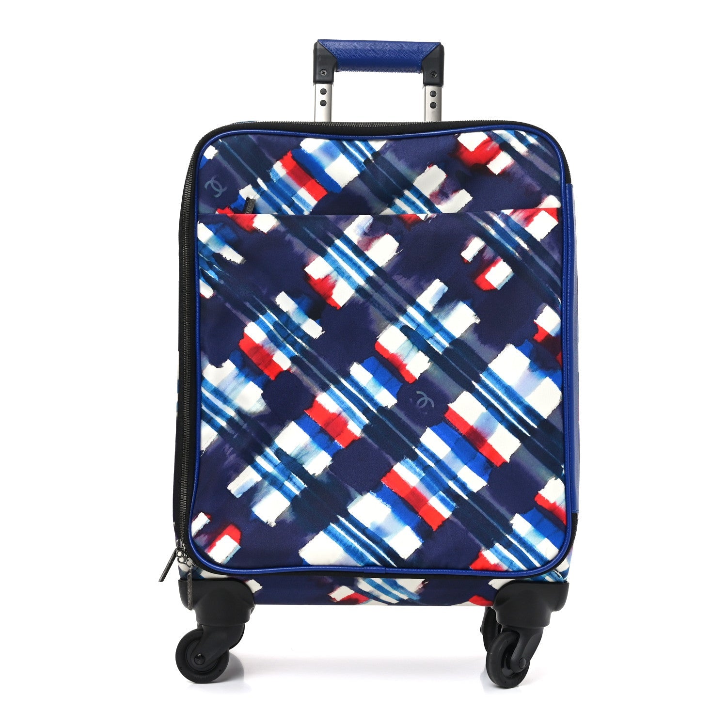 Nylon Airline Printed Coco Case Trolley Blue Red White