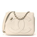 Lambskin CC Mania Flap Bag White