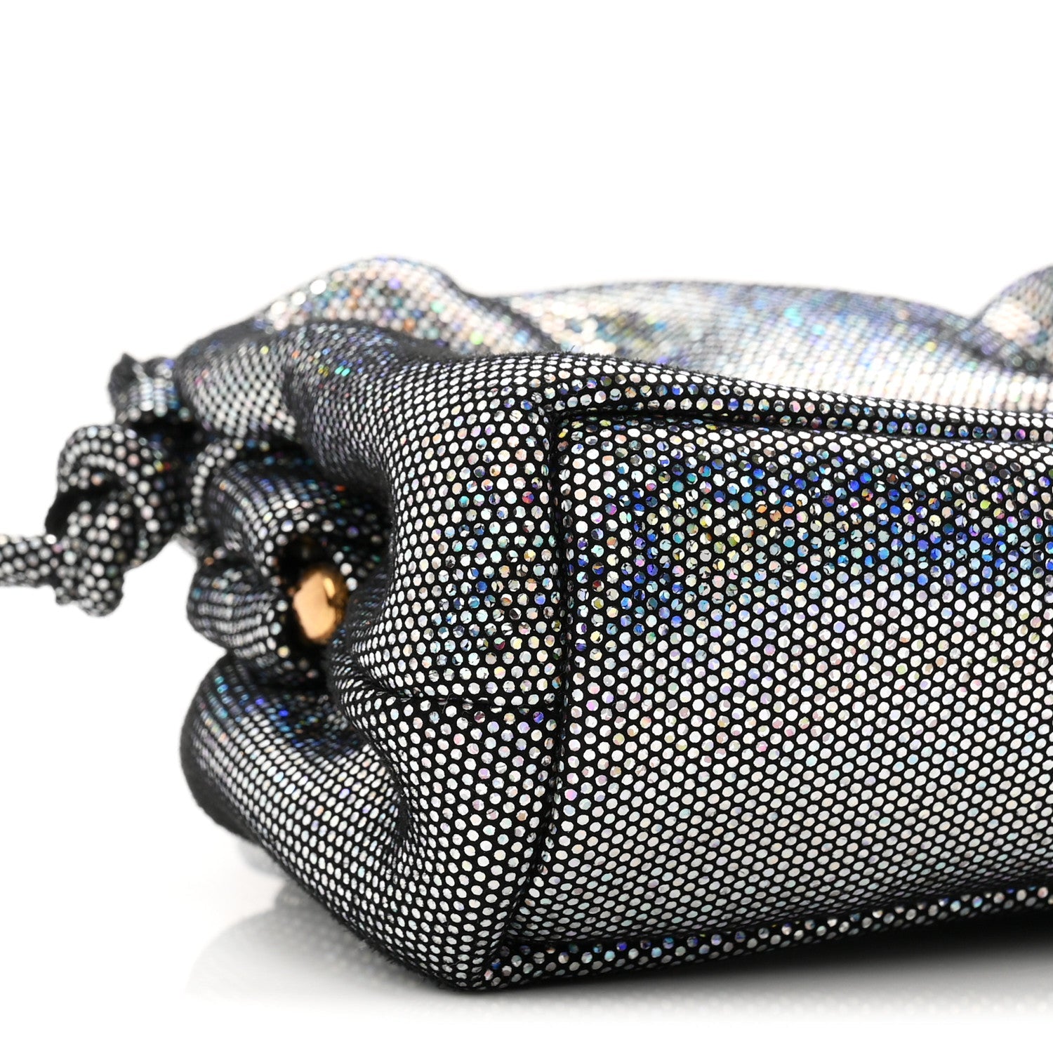 Glitter Calfskin Mini Cloud Clutch Multicolor