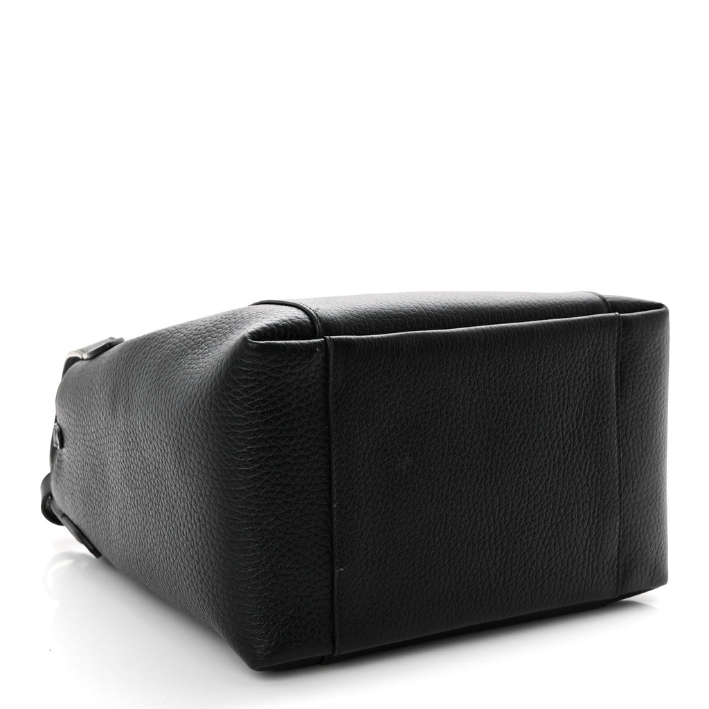 Calfskin Medium Signature Bucket Bag Black