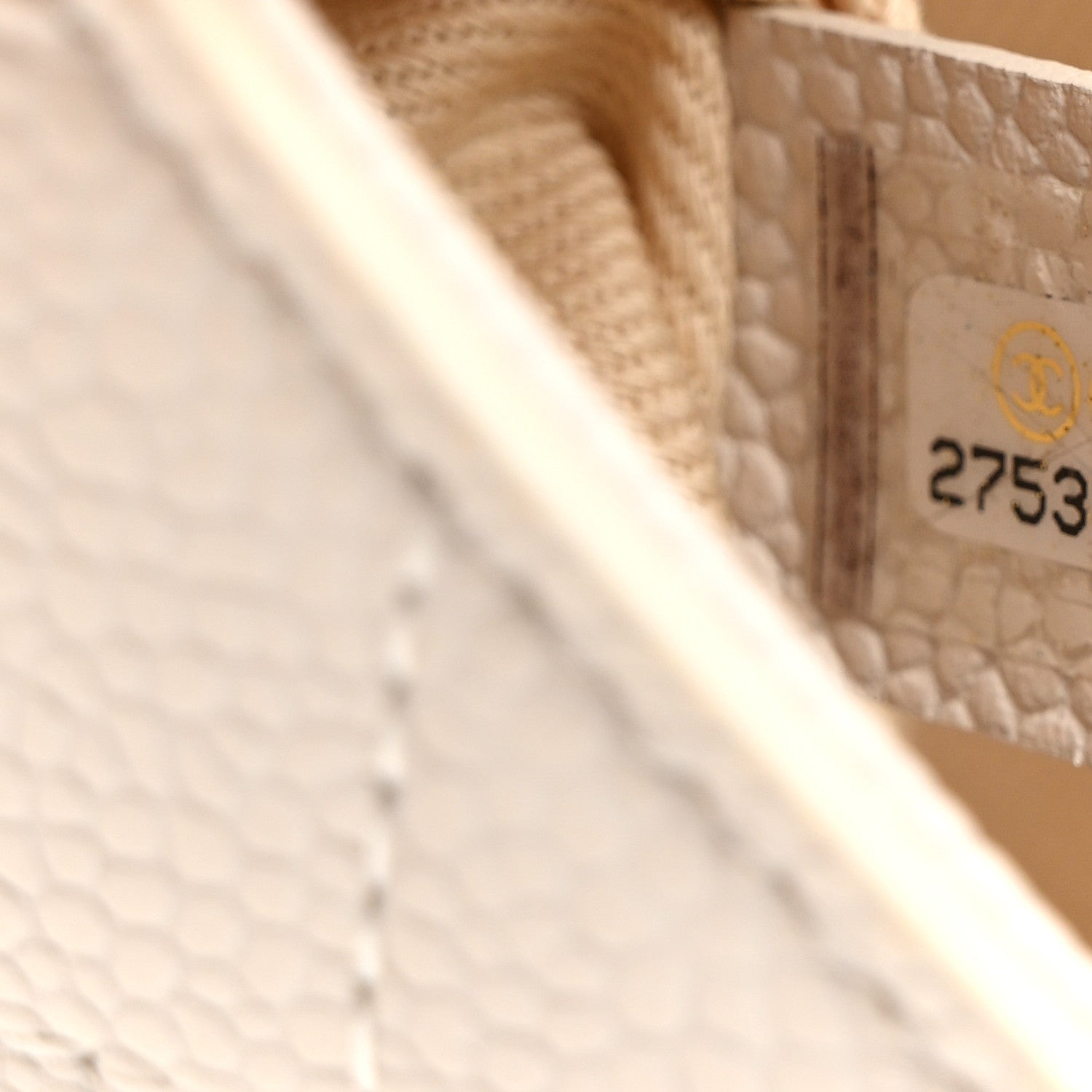 Grained Calfskin Small Stitched Flap White
