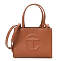 Vegan Leather Small Shopping Bag Tan
