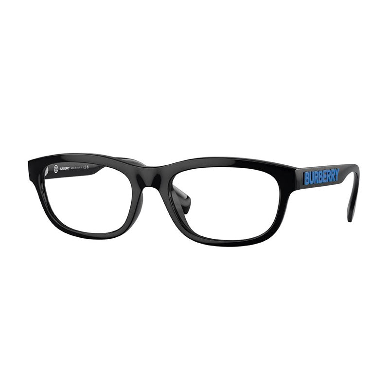 Burberry Eyeglasses Rectangle Full Rim, Black Frame and Clear Demo Lenses Lens BE2385U3001